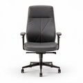 Directeurstoel met hoge rugleuning in zwart kunstleer 60 x 60 x 110cm
