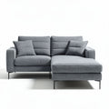 L-vormige stoffen bank met chaise longue in lichtgrijs 200 x 90 x 85cm