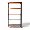 boekenkast van hout en metaal 80 x 40 x 180cm voor opslag en decoratie