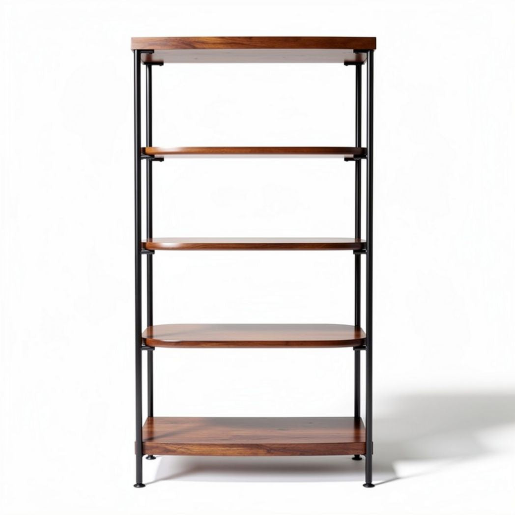 boekenkast van hout en metaal 80 x 40 x 180cm voor opslag en decoratie